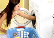 A woman washing clothes