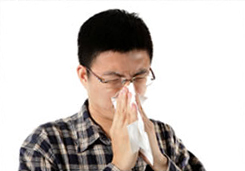 A person sneezing