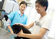 獸醫和狗主交流 獸醫和狗主交流